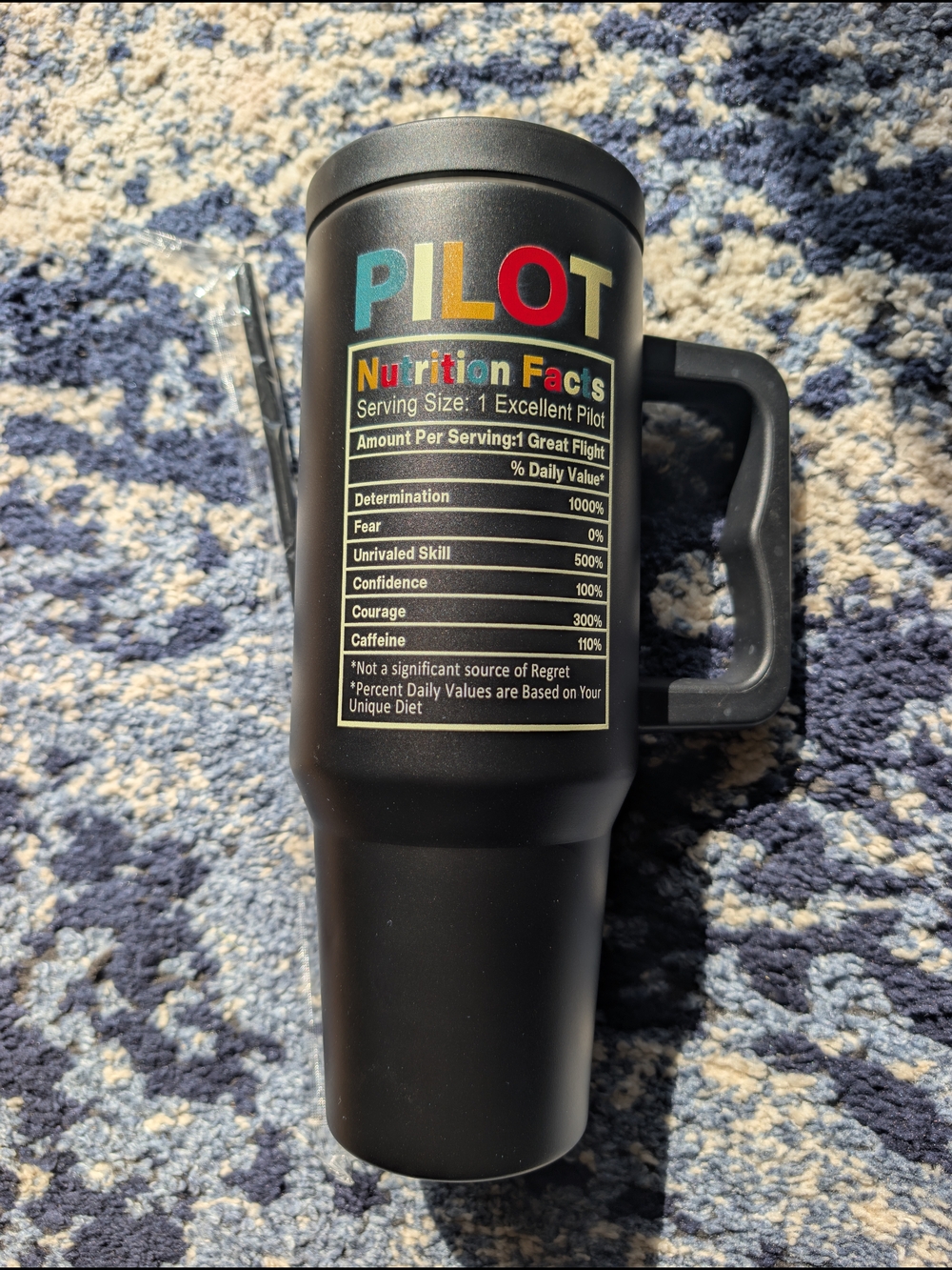 PILOT Black Travel Mug with Colorful Logo